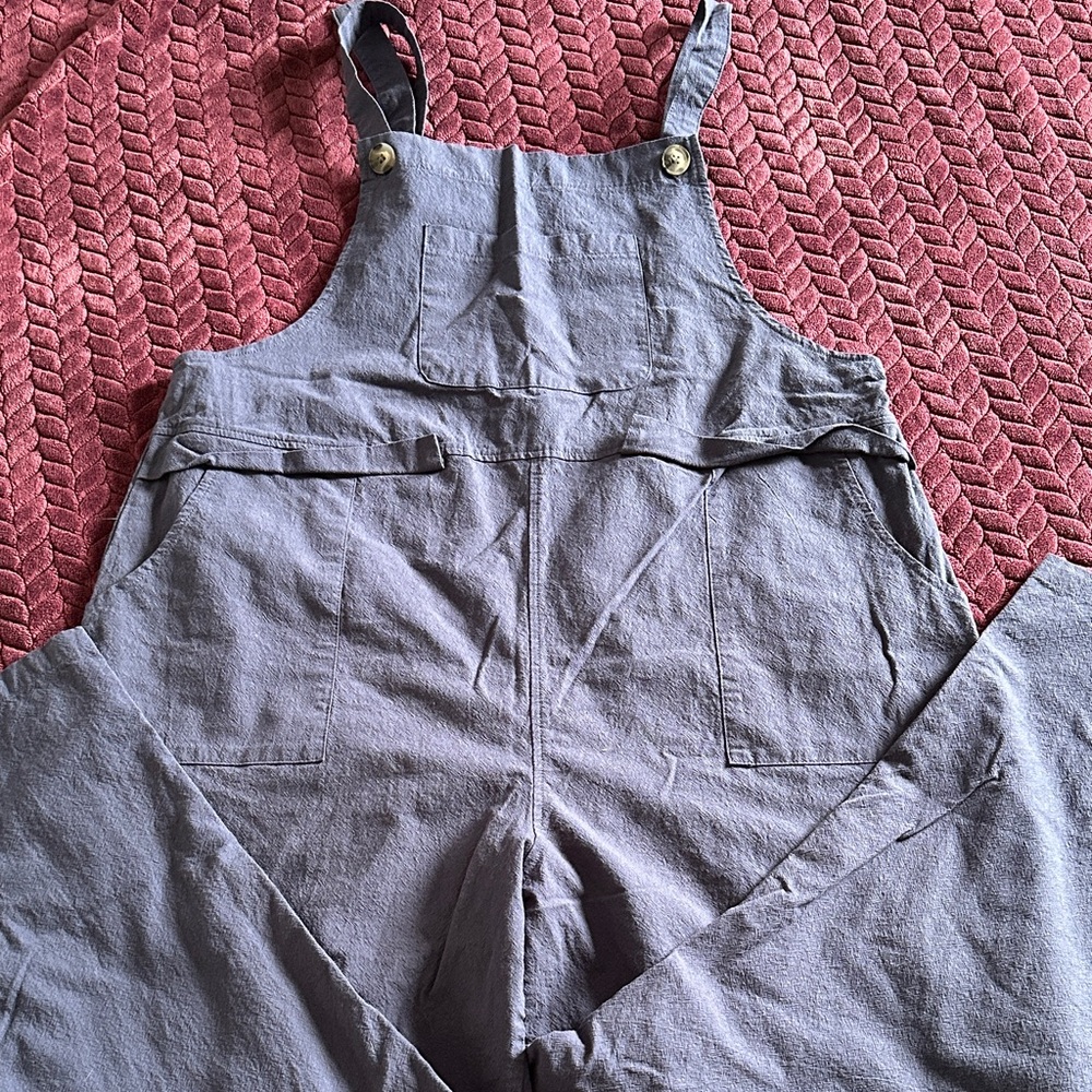 Woven Cotton Blend blue Overalls - Women's Jumpsuit